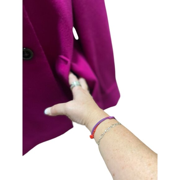 Banana Republic Classic Peacoat Raspberry Size M Y2K Quiet Luxury Preppy Fall - Picture 12 of 16